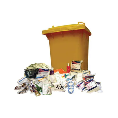 1-12 Person Survival Kit in a Wheelie Bin