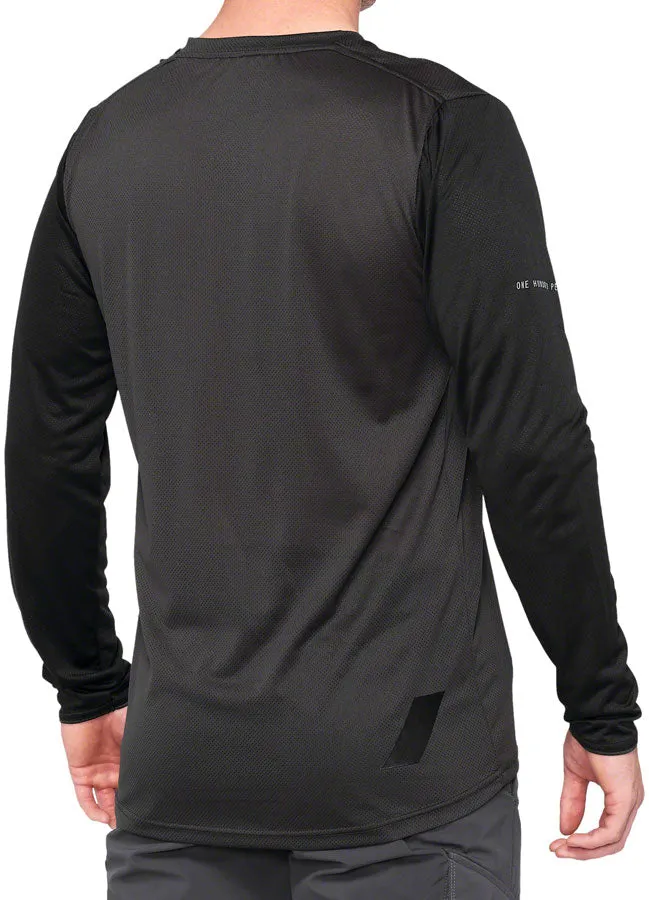 100% Ridecamp Long Sleeve Jersey - Black/Charcoal, Medium