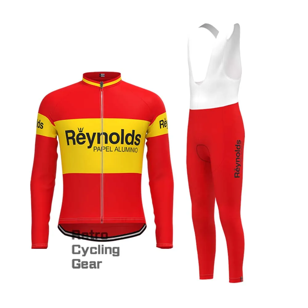 1980s red Reynolds Retro Long Sleeve Cycling Kits