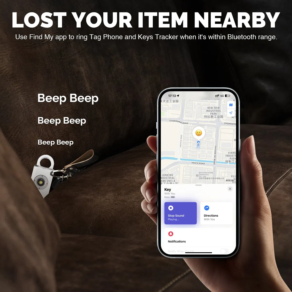 2-in-1 Personal Alarm with Apple Find My Smart Tracking