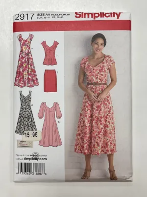 2008 Simplicity 2917 Sewing Pattern - Dress, Skirt and Top FACTORY FOLDED