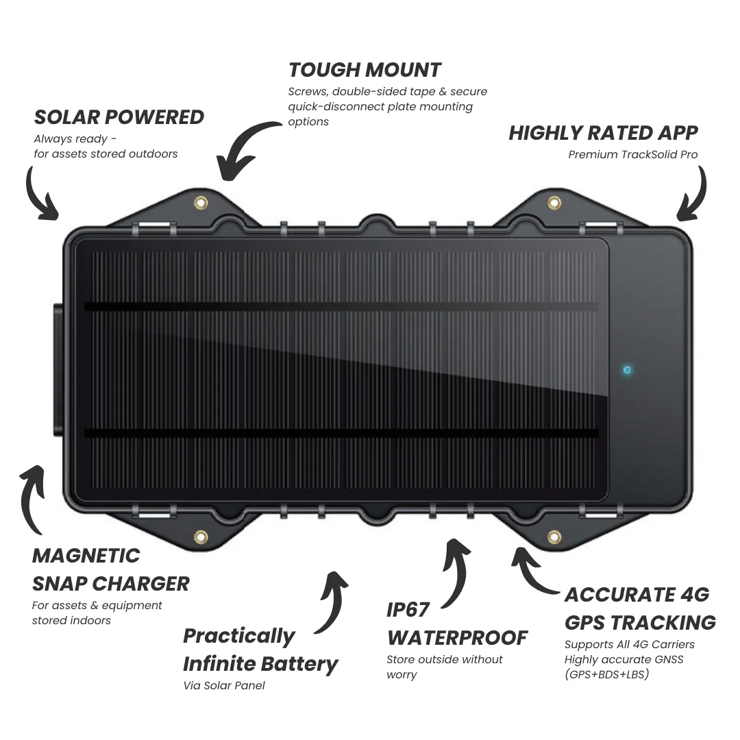 4G Heavy Duty Solar Powered GPS Tracker with Super Long Battery Life