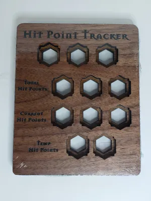 5e Hardwood Hit Point Tracker - Ceder Wood