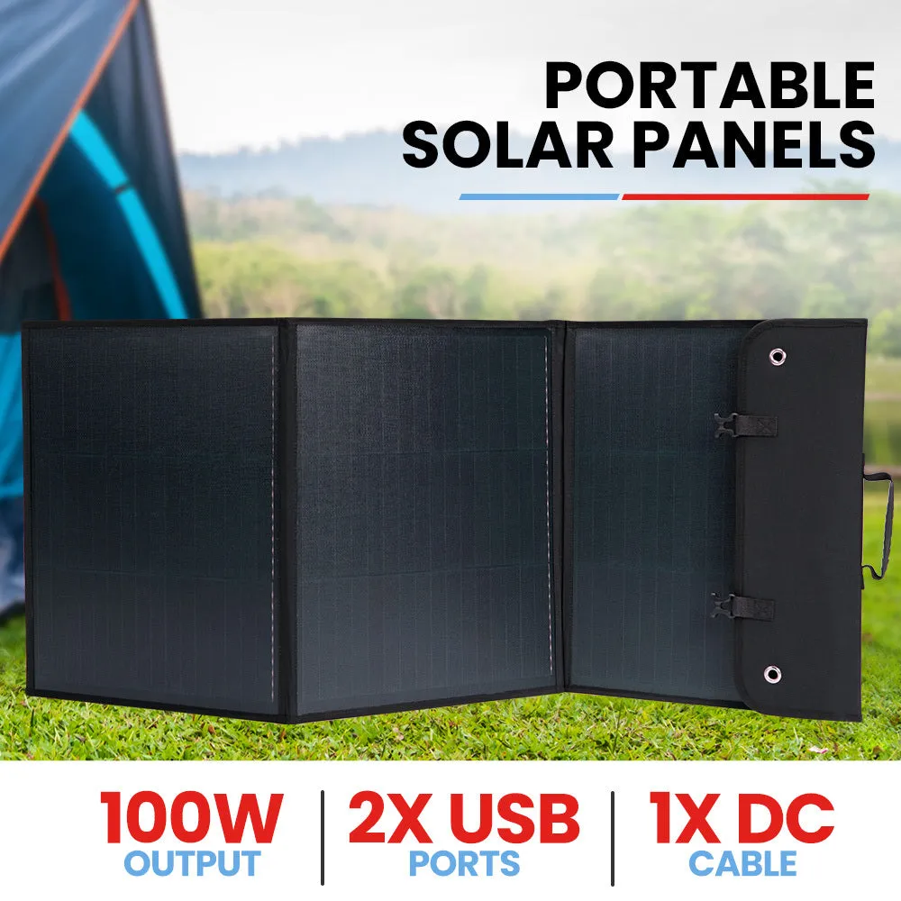 600W 300W Portable Power Station, 100W Solar Panels Genpower