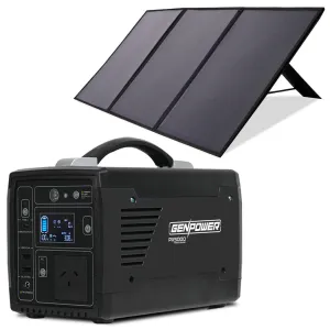 600W 300W Portable Power Station, 100W Solar Panels Genpower