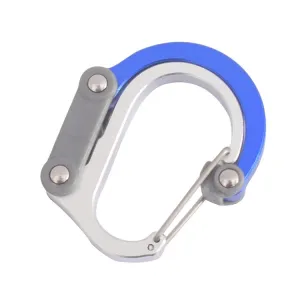 Aluminum Alloy D-type Outdoor Mountaineering Hook, Specification: S (Blue)