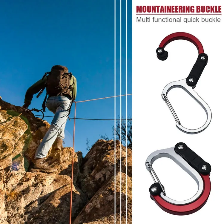 Aluminum Alloy D-type Outdoor Mountaineering Hook, Specification: S (Blue)