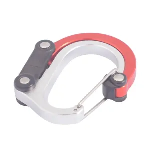 Aluminum Alloy D-type Outdoor Mountaineering Hook, Specification: S (Red)