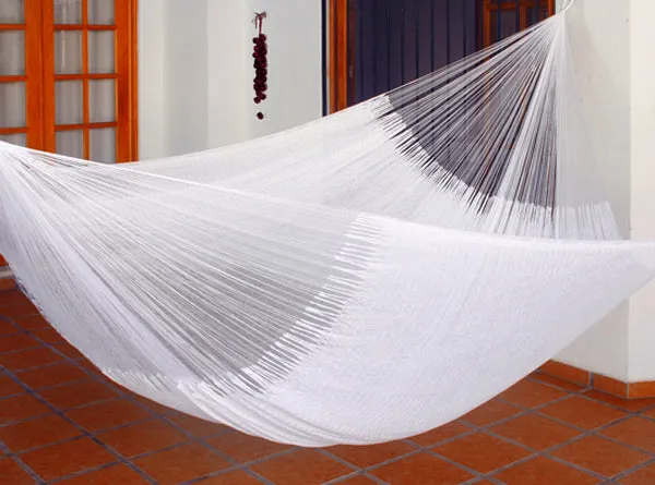 Authentic Mexican Cotton Hammock - Bed Size - Lux White