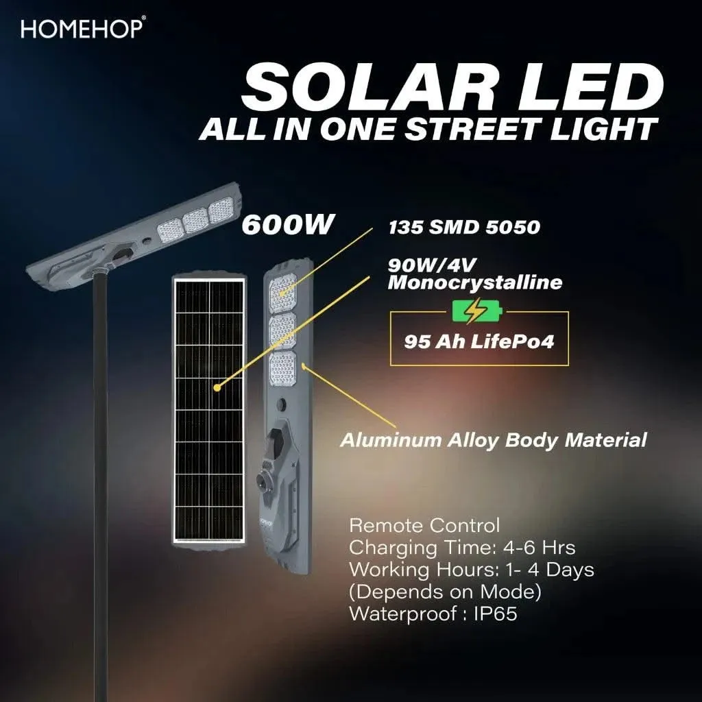 Best Solar Led Street Lamp 600W Waterproof Motion Sensor Lights For Home, Outdoor and Garden