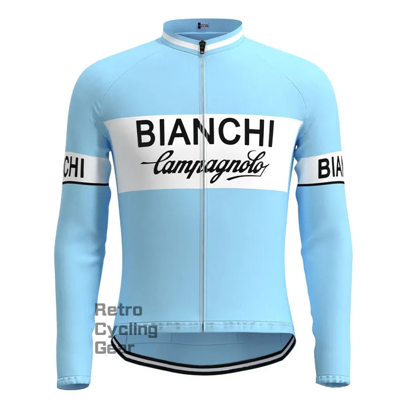 Bianchi Blue Retro Long Sleeve Cycling Kit