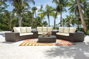 Big Sur 8 PC Sectional Set w/off-white cushions