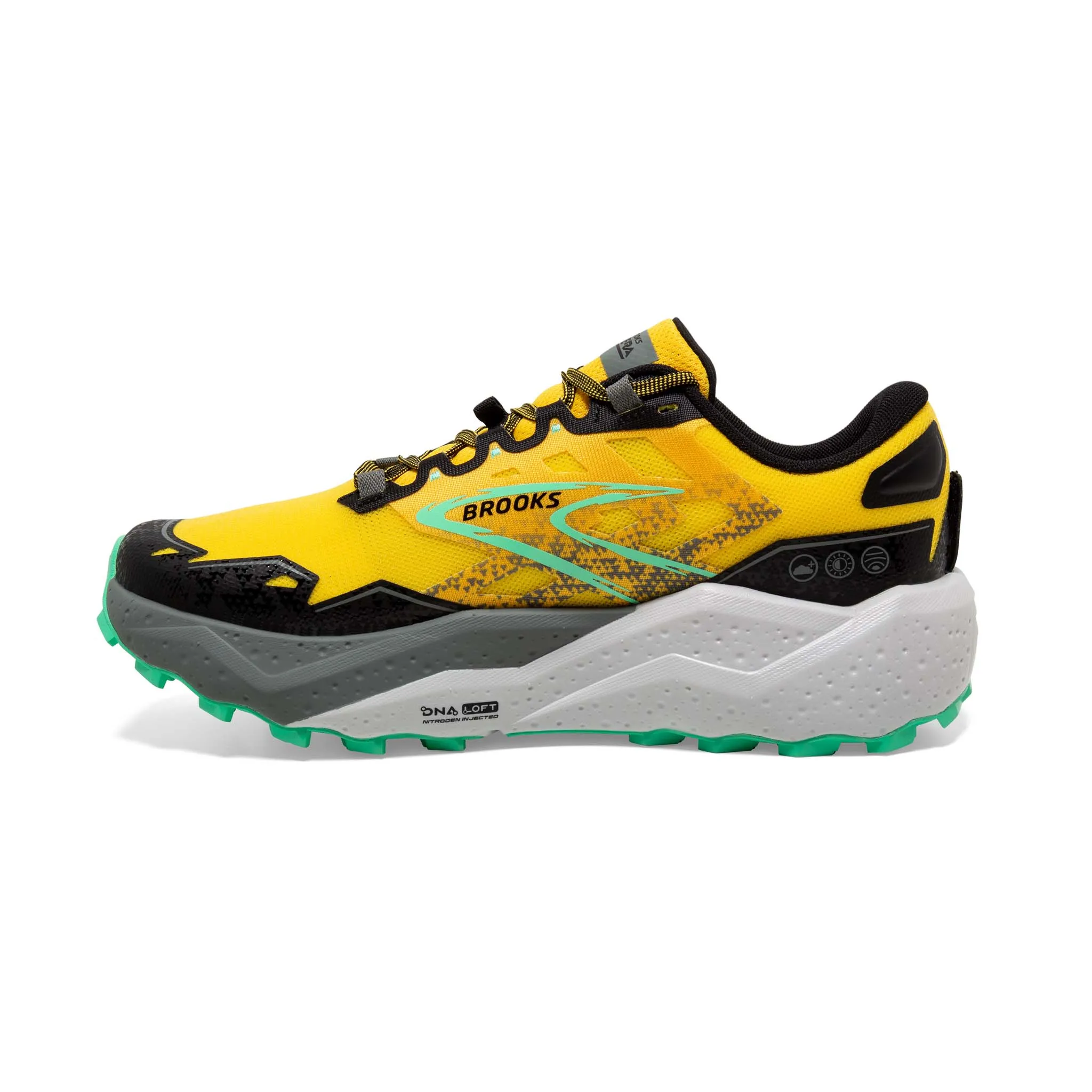 Brooks | Men's Caldera 7 Running Shoes - Lemon Chrome