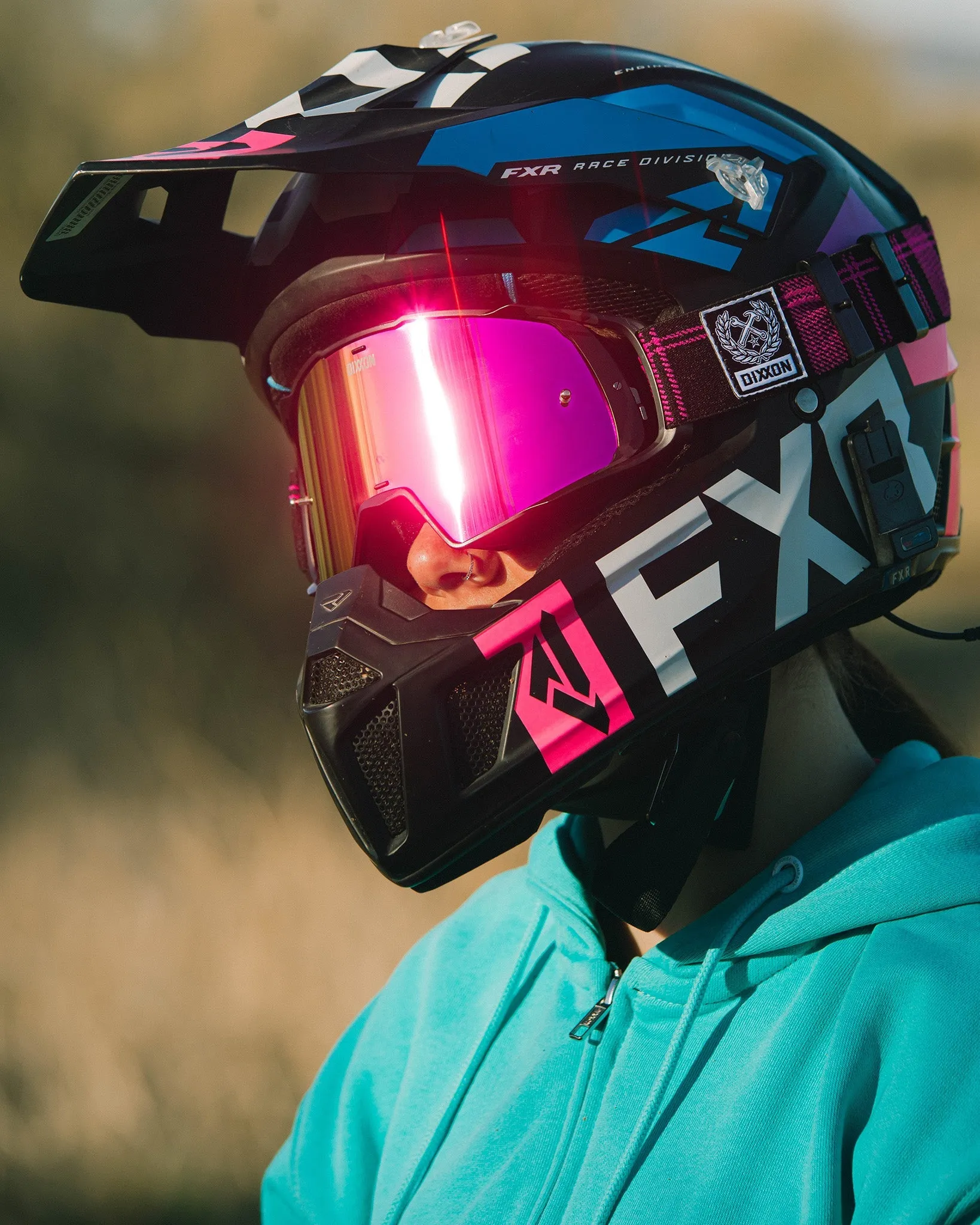 Contender PRO MX Goggles - Pink Plaid / REVO Pink Lens