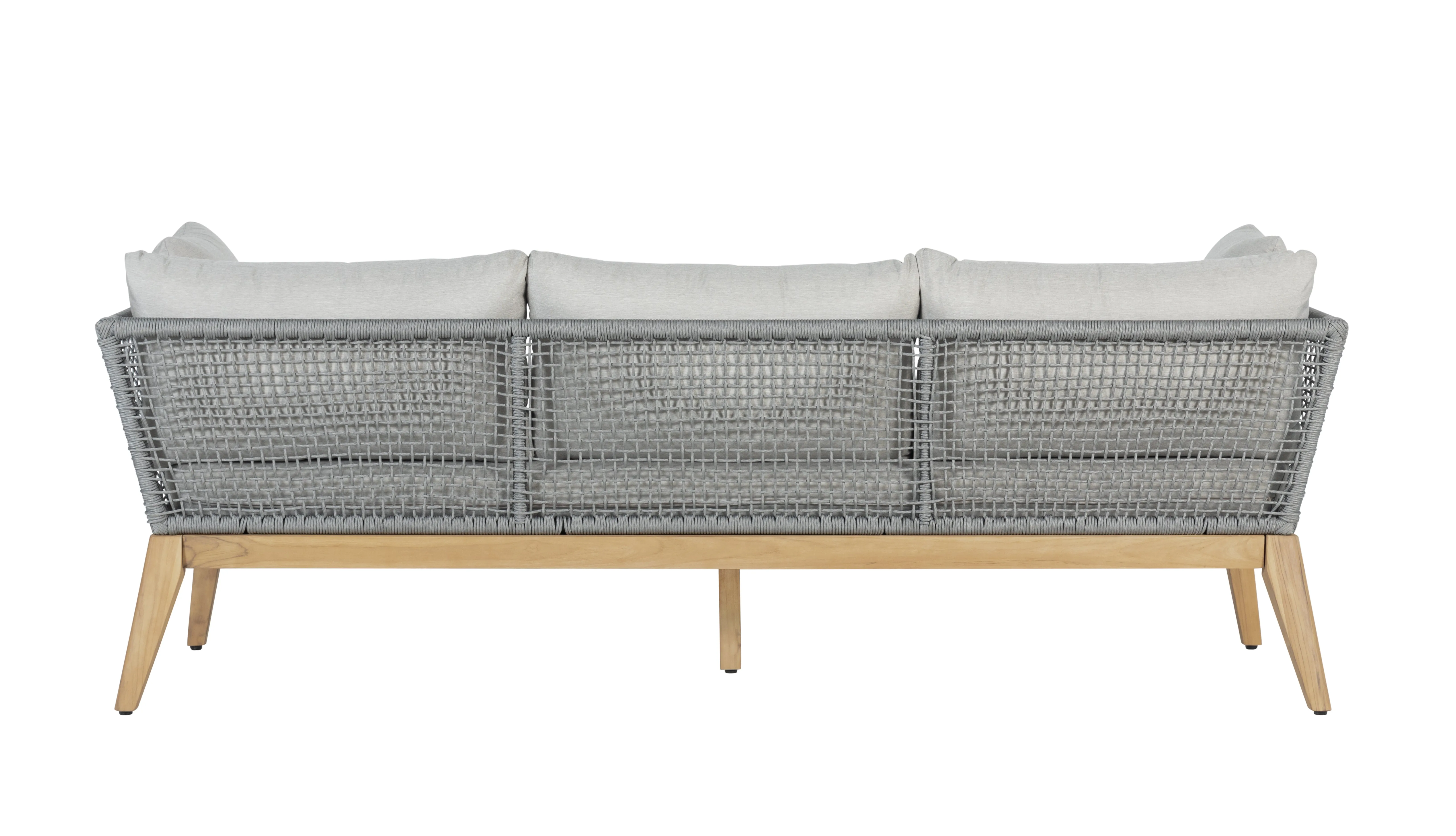 Cypress Teak Wood Sofa with Gray Color Rope Design