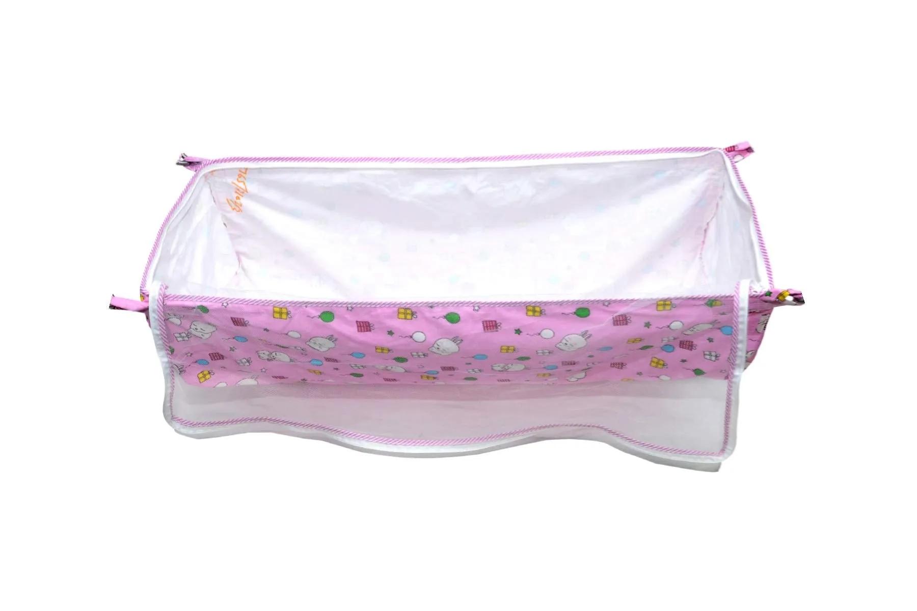 DAKULO™ Soft Cloth Swing New Born Baby Cradle/Ghodiyu/Khoyu Hammock in Cool Cotton with Net, Pink