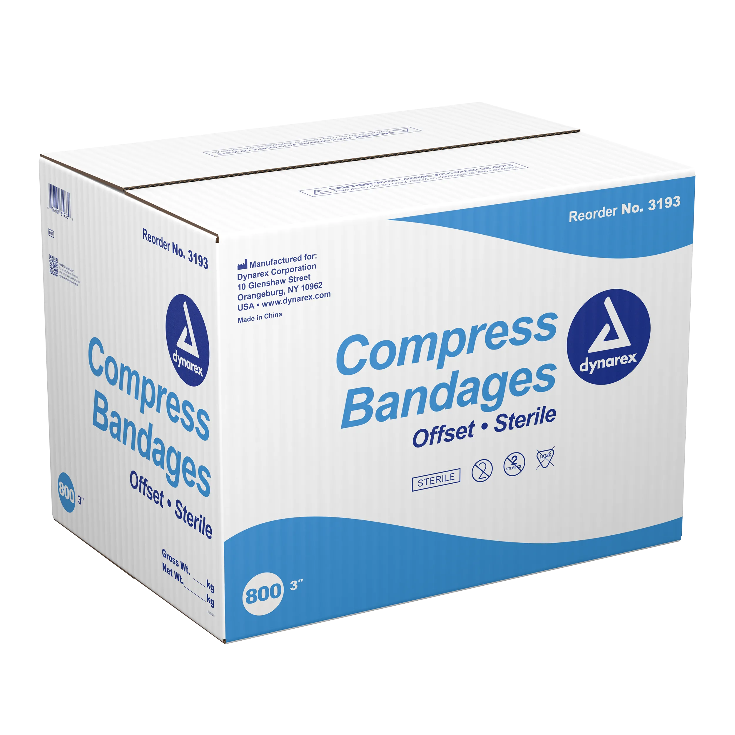 Dynarex - Compress Bandage, 3", Case of 800