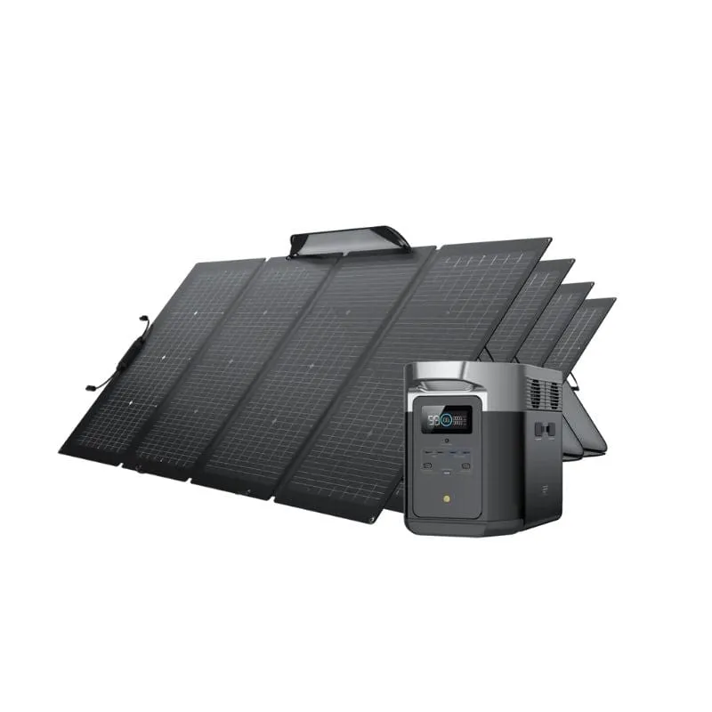 EcoFlow DELTA Max 2000   4x 220W Bifacial Solar Panels