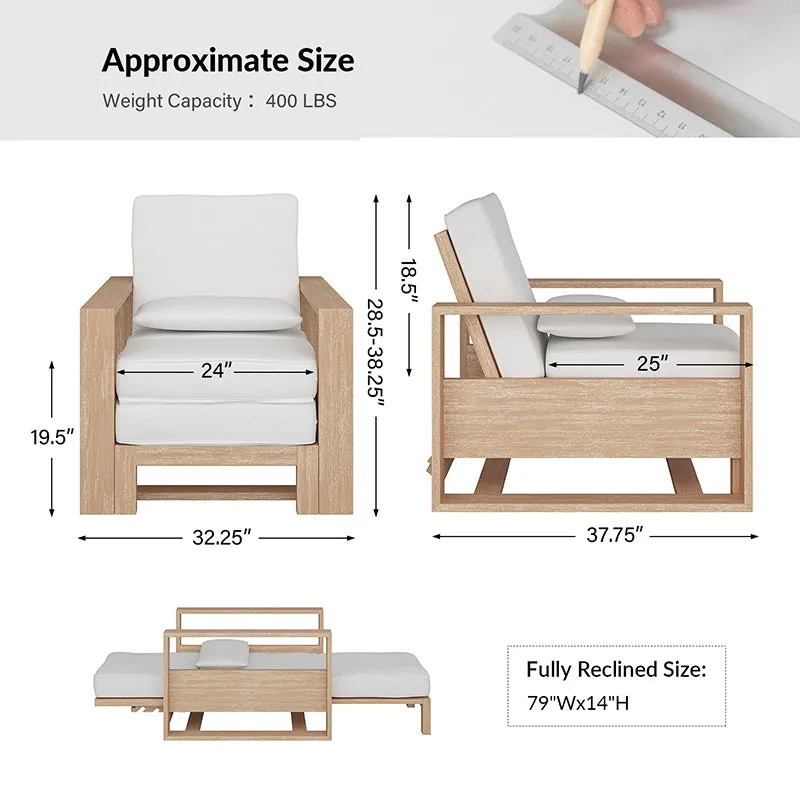 Enrico Adjustable Backrest Chaise Lounge