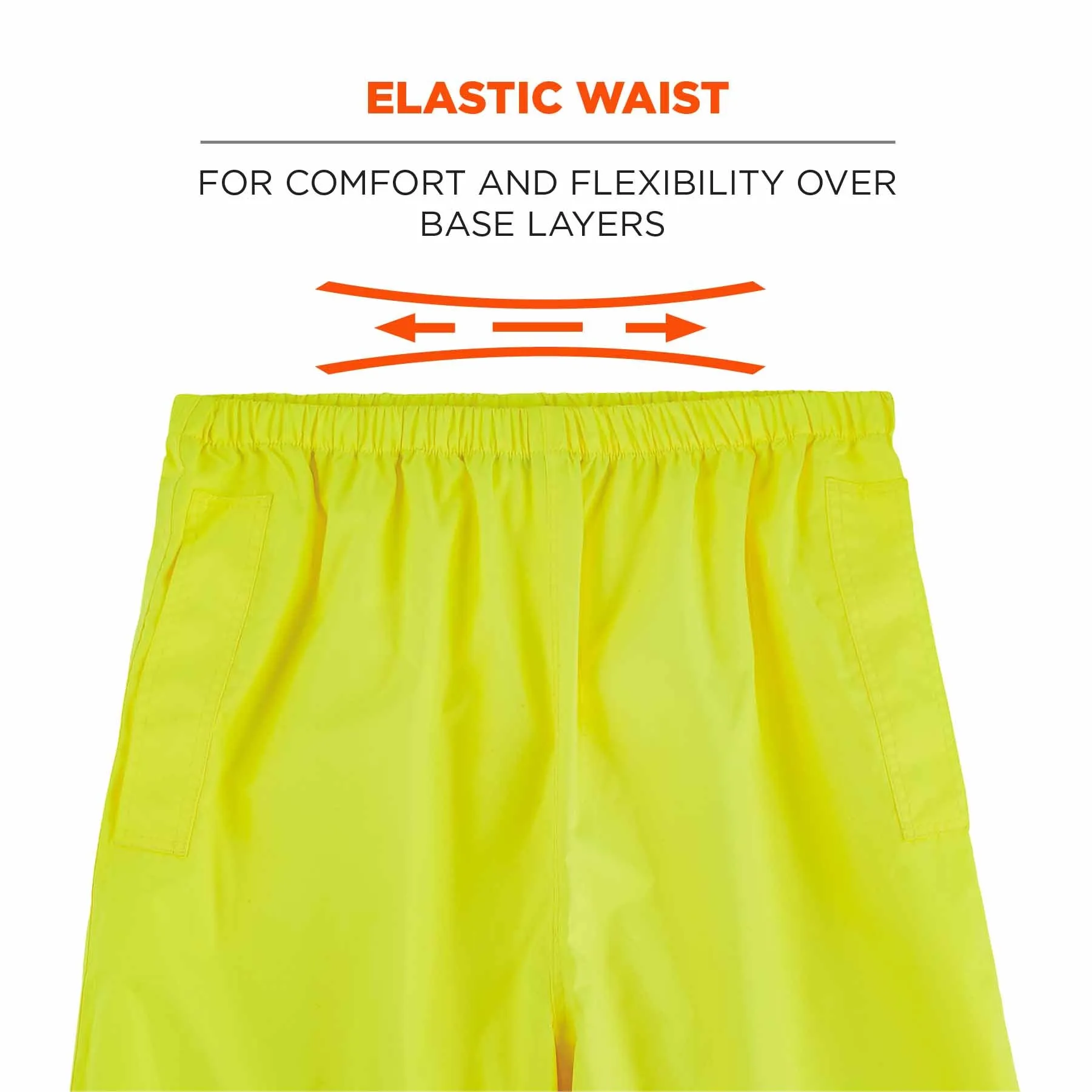 Ergodyne 25342 8916 S Lime Class E Lightweight Hi-Vis Rain Pants