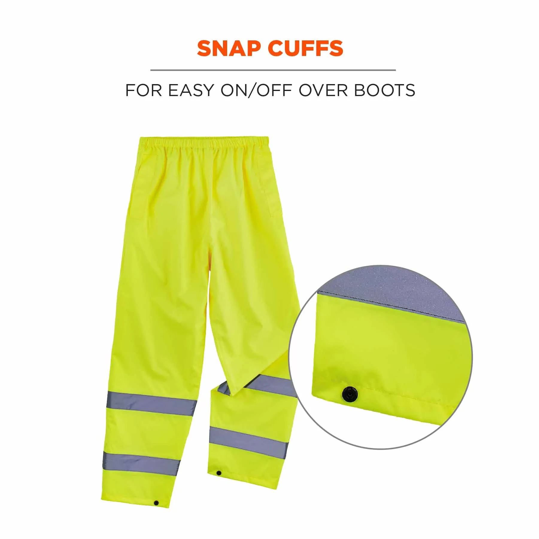 Ergodyne 25342 8916 S Lime Class E Lightweight Hi-Vis Rain Pants