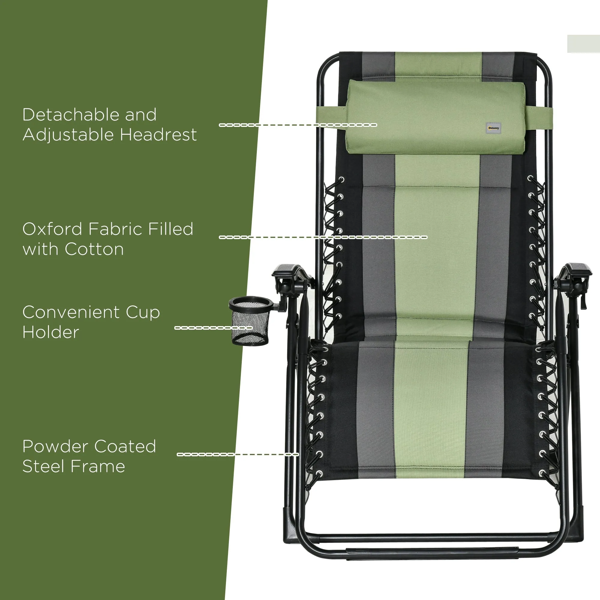 Ermi Outdoor Folding Patio Chairs - Green