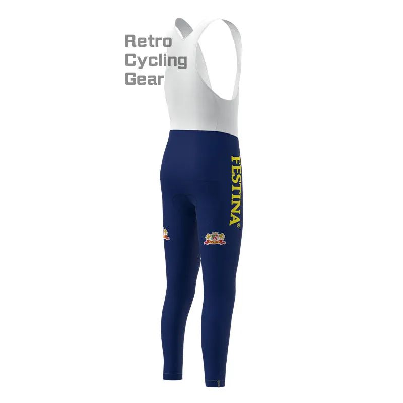 FESTINA Blue Retro Long Sleeve Cycling Kit