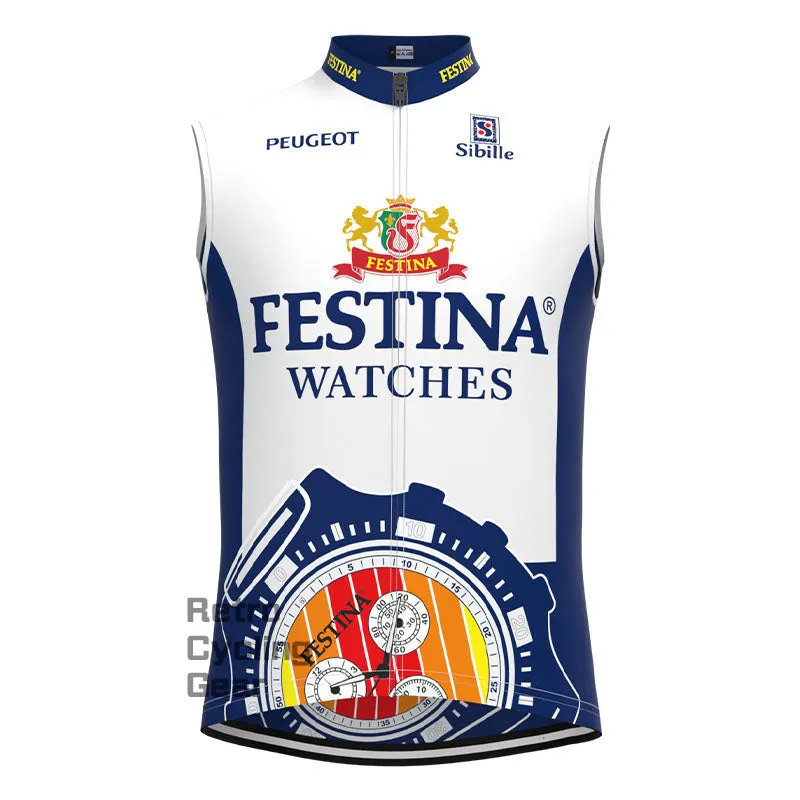 FESTINA Blue Retro Long Sleeve Cycling Kit