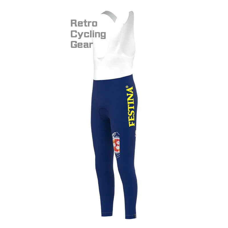 FESTINA Blue Retro Long Sleeve Cycling Kit