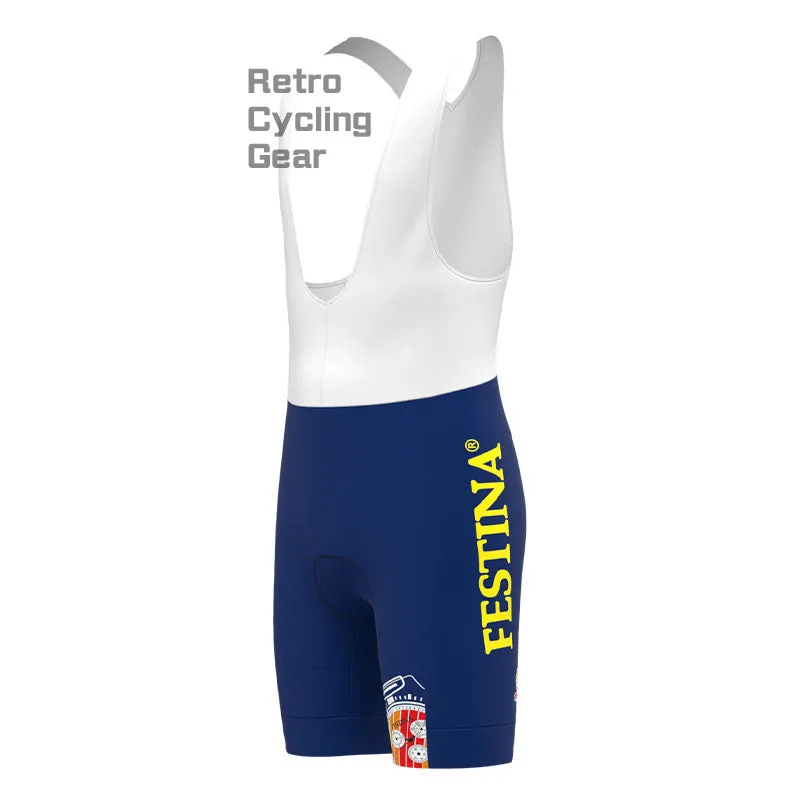 FESTINA Blue Retro Long Sleeve Cycling Kit