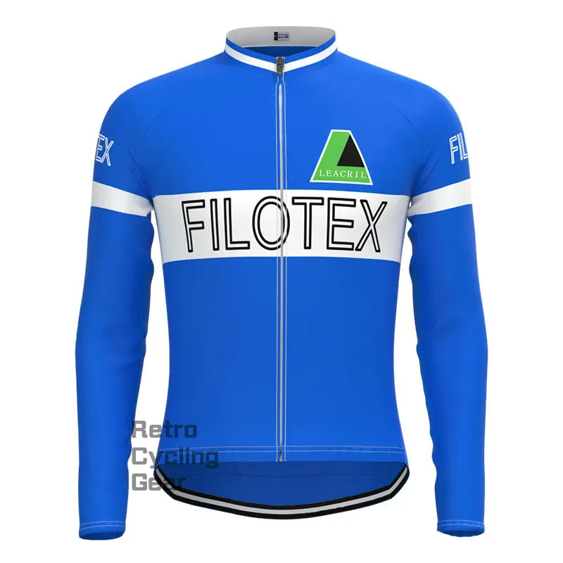 Filotex Bright Blue Retro Long Sleeve Cycling Kit