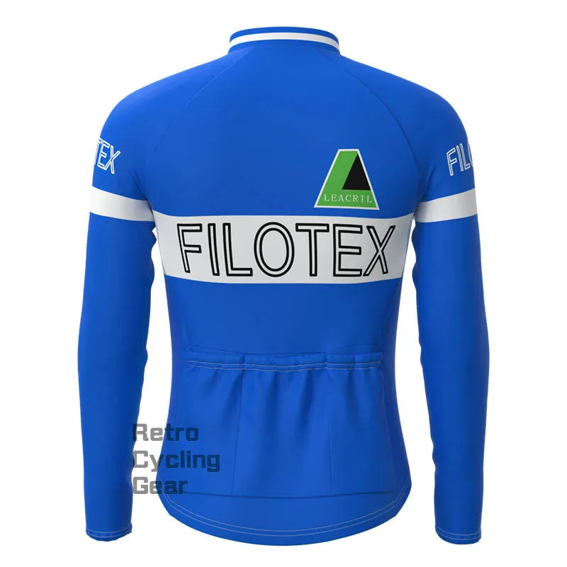 Filotex Bright Blue Retro Long Sleeve Cycling Kit