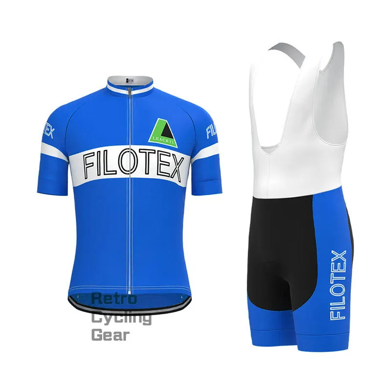 Filotex Bright Blue Retro Long Sleeve Cycling Kit