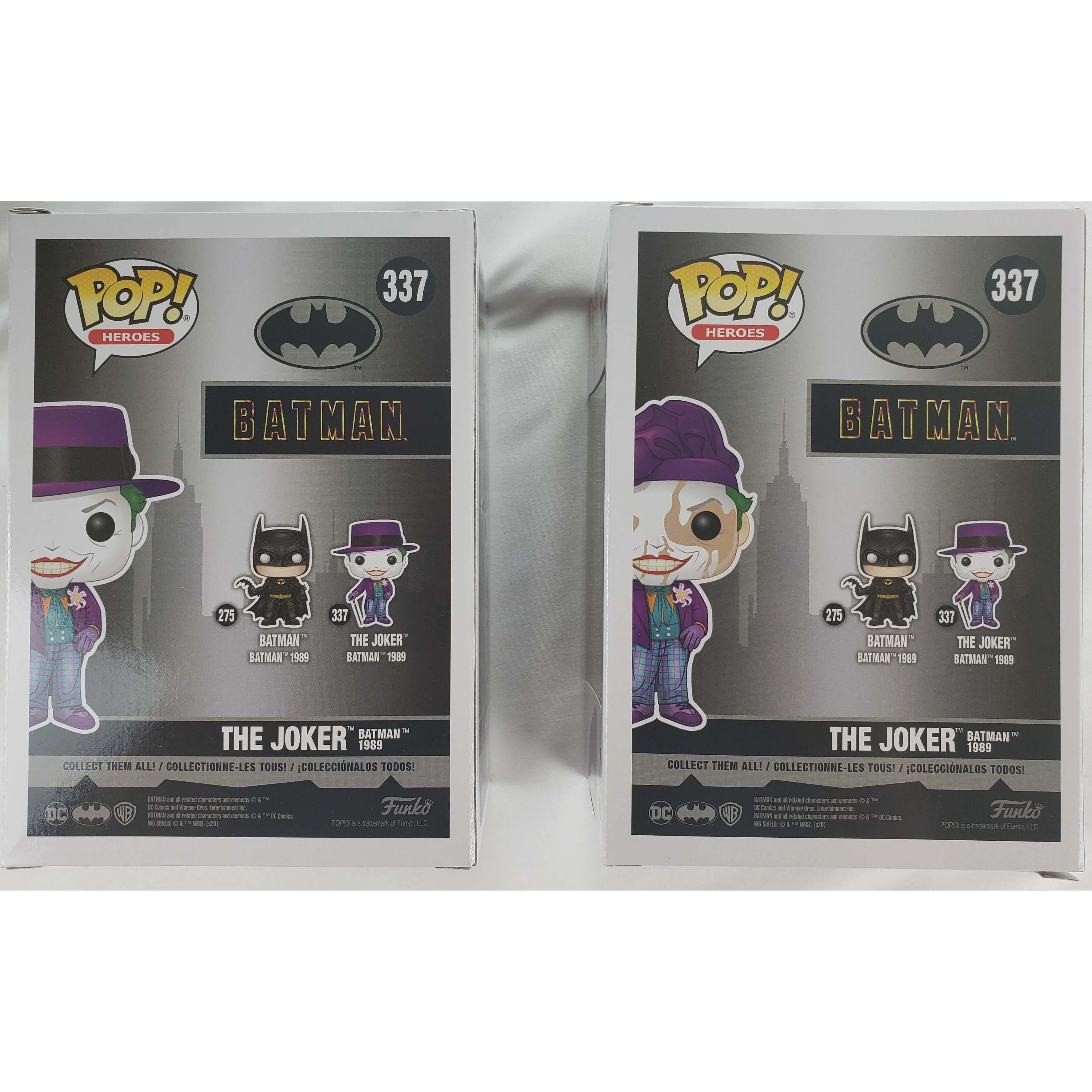 Funko Pop! Heroes DC Batman The Joker 1989 #337 CHASE & Regular Set w/ Protectors