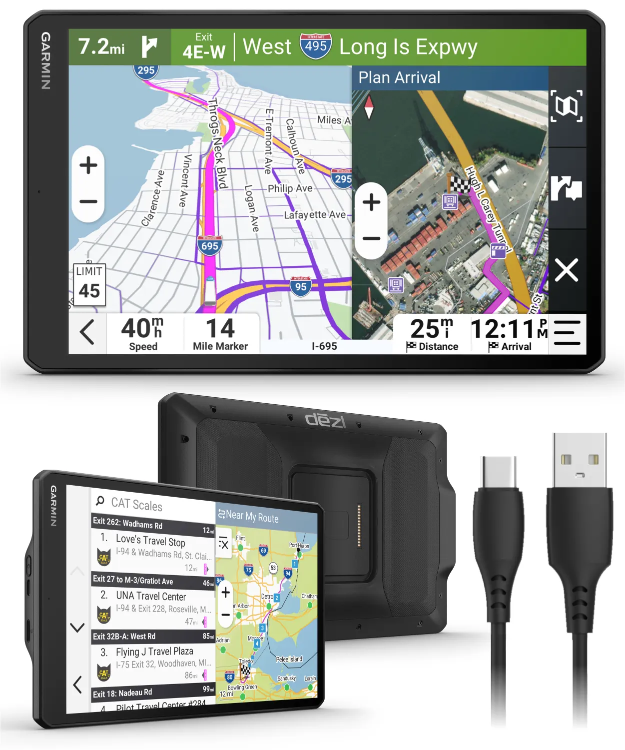 Garmin dezl OTR Easy-to-Read GPS Truck Navigator, Wearable4U