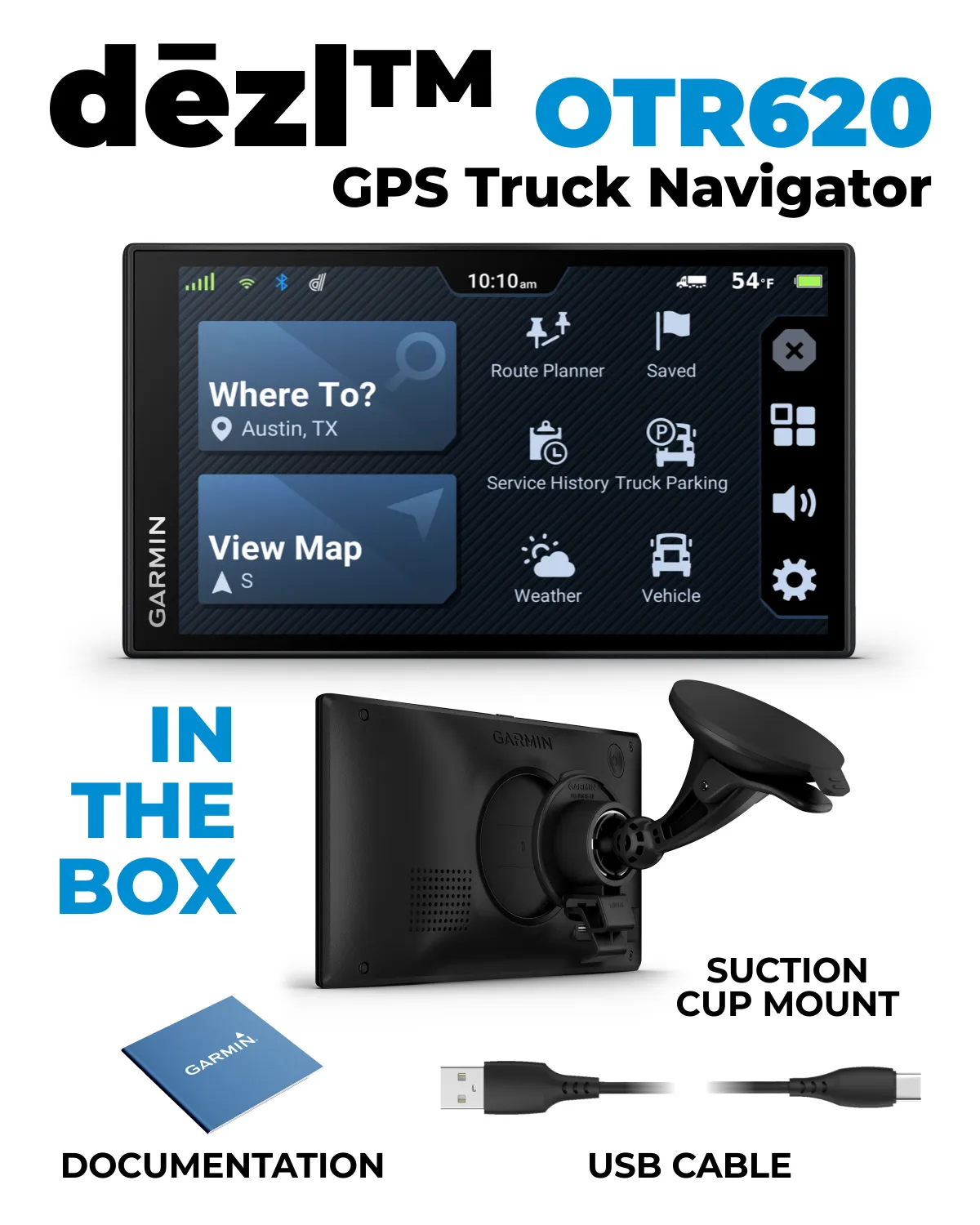 Garmin dezl OTR Easy-to-Read GPS Truck Navigator, Wearable4U