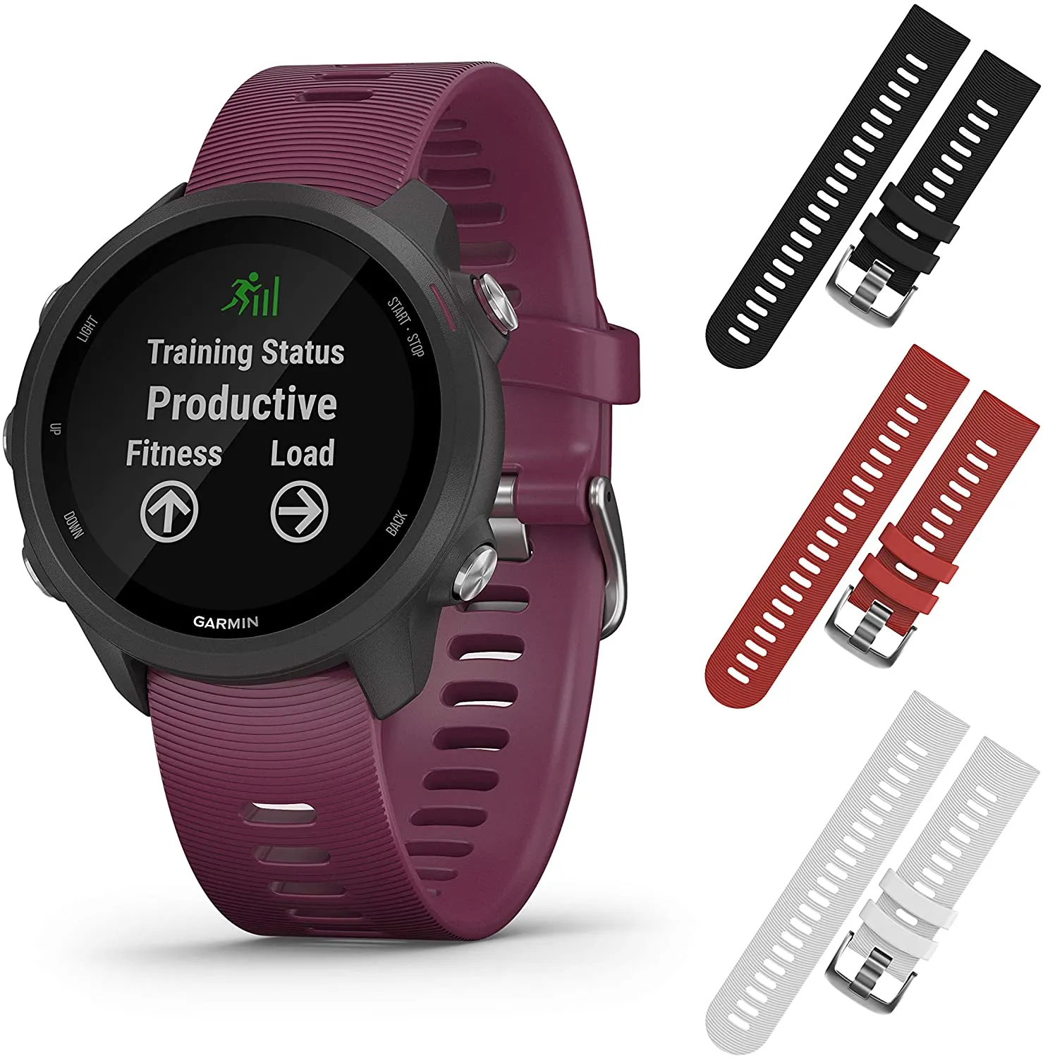 Garmin Forerunner 245 GPS Running Smartwatch (010-02120-01, Black/Red/White)