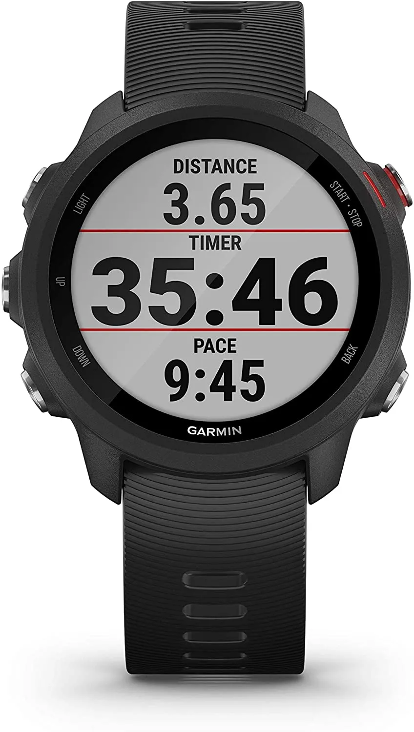 Garmin Forerunner 245 GPS Running Smartwatch (010-02120-20, Khaki/Red/White)