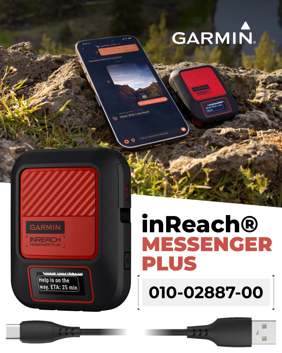 Garmin inReach Messenger Plus, with voice recordings, photos, and group messaging, Wearable4U