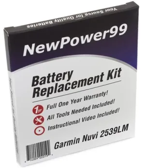 Garmin Nuvi 2539LM Battery Replacement Kit with Tools, Video Instructions and Extended Life Battery