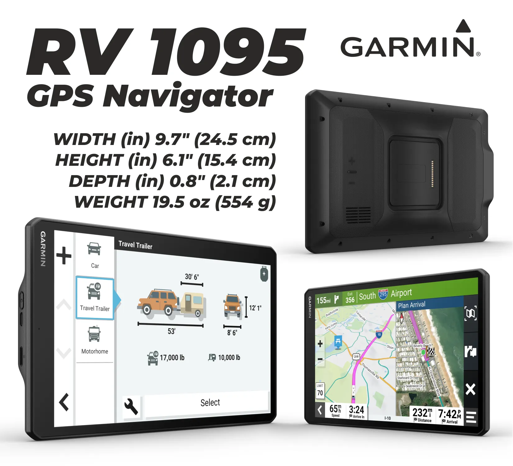 Garmin RV New 795 / 895 / 1095 Series GPS Navigator