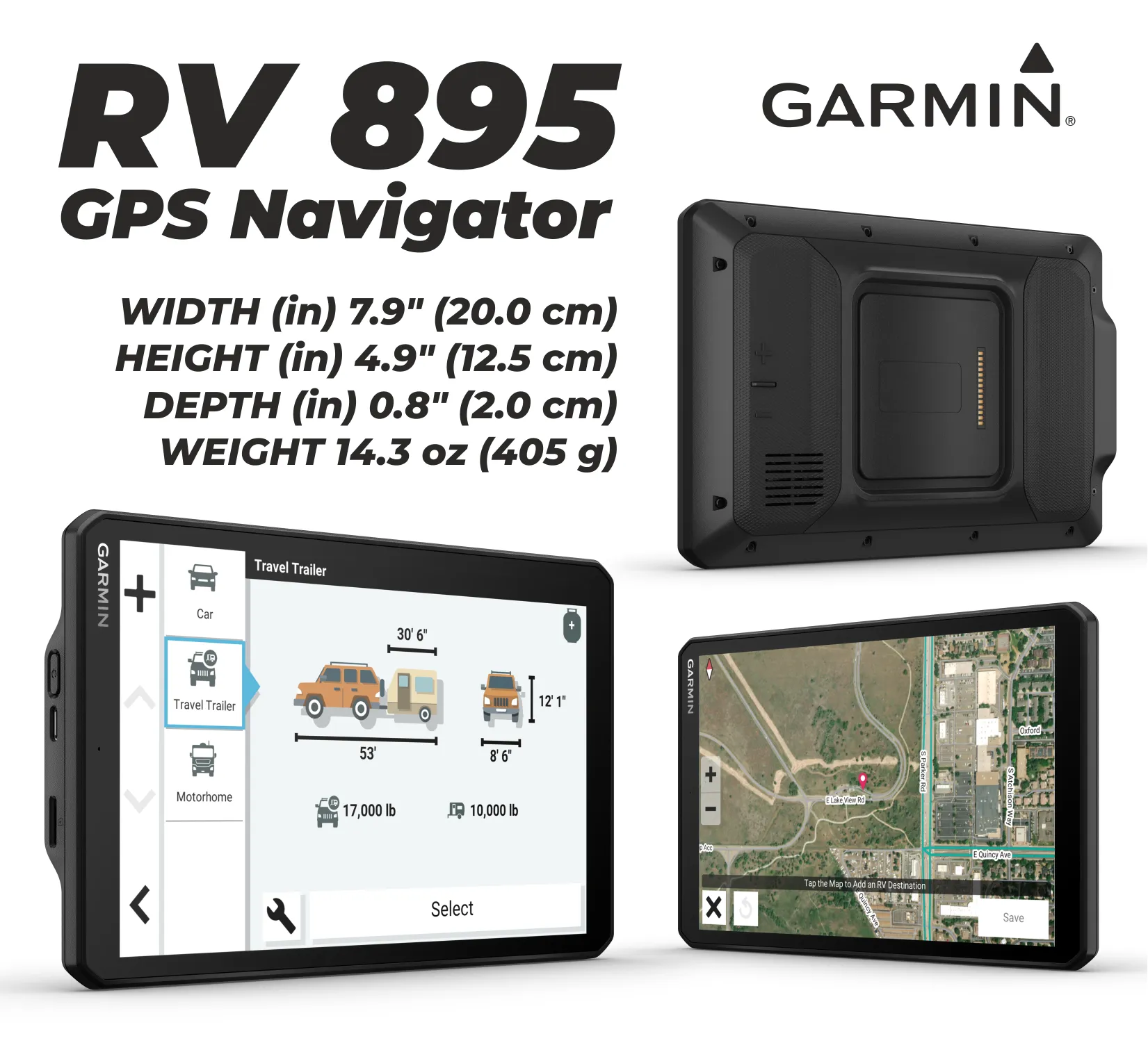 Garmin RV New 795 / 895 / 1095 Series GPS Navigator