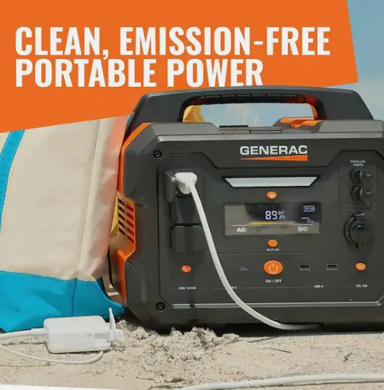 Generac GB1000 Portable Power Station and the Generac GS100 Solar Panel Accessory Package