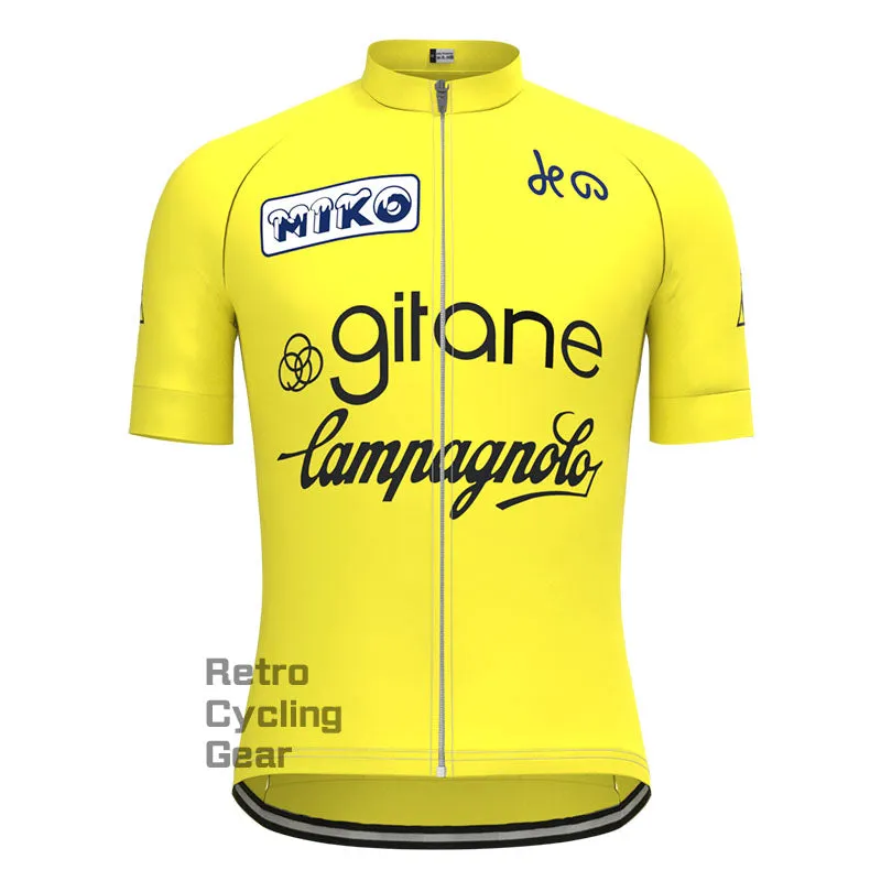 Girane Yellow Retro Long Sleeve Cycling Kit