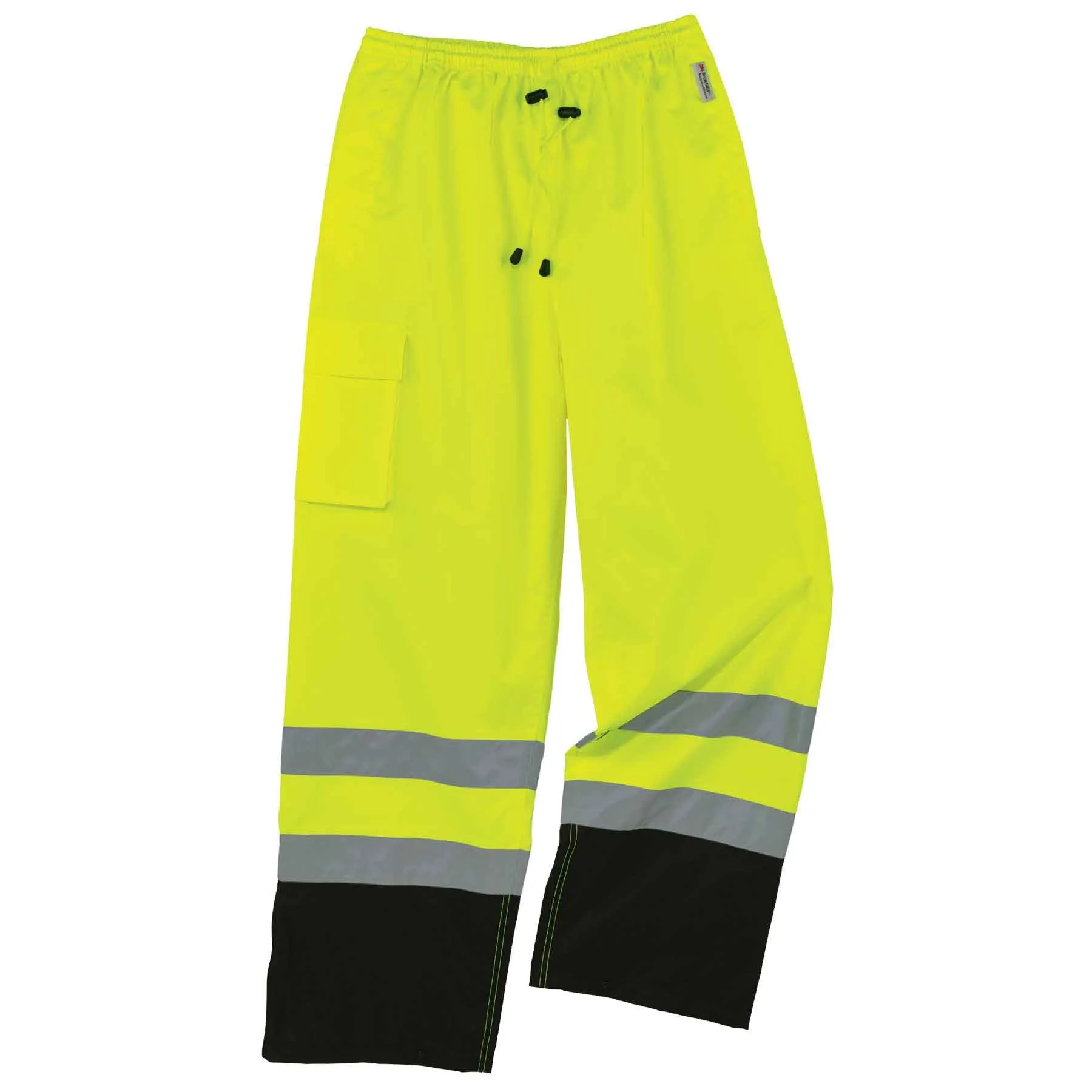 GloWear 8915BK Supplemental Class E Black Bottom Rain Pants