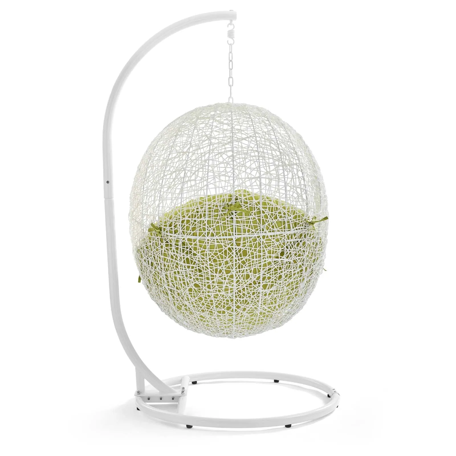 Hide Outdoor Patio Swing Chair With Stand White Peridot EEI-2273-WHI-PER