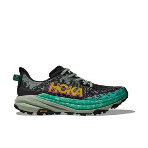 HOKA | Women's Speedgoat 6 Running Shoes - Black/Aloe Vera