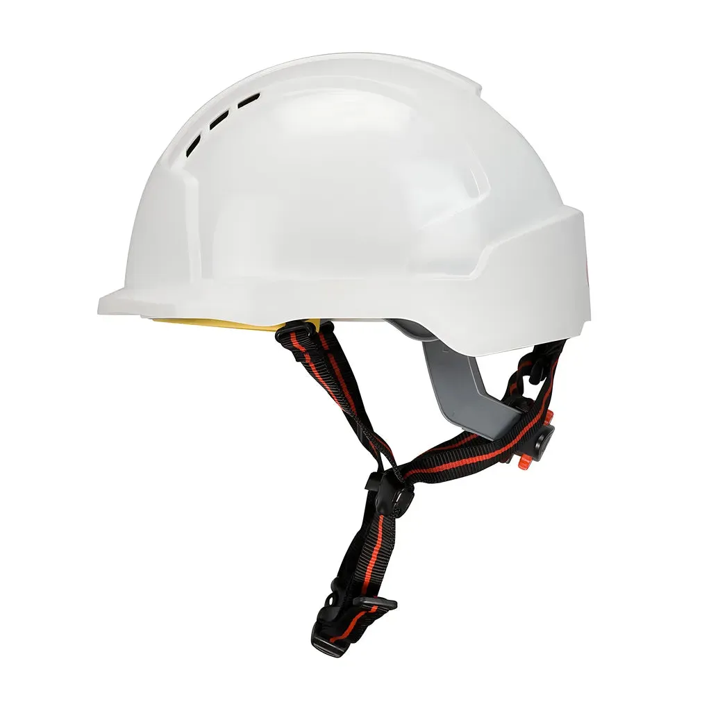 JSP 280-AJS260-10 Industrial Height Safety Helmet with ABS Plastic Shell, EPS Impact Liner, Polyester Suspension, Wheel Ratchet Adjustment and 4-Point Chin Strap