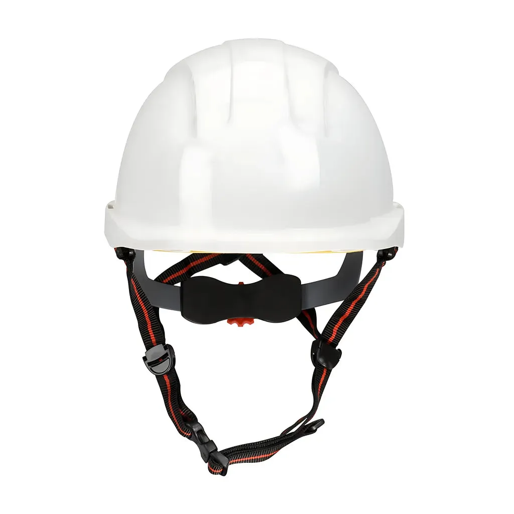 JSP 280-AJS260-10 Industrial Height Safety Helmet with ABS Plastic Shell, EPS Impact Liner, Polyester Suspension, Wheel Ratchet Adjustment and 4-Point Chin Strap