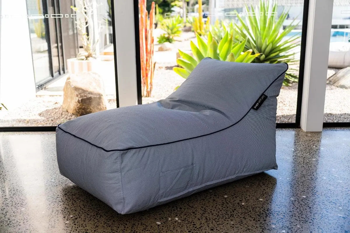 Kirra Indoor/Outdoor Bean Bag in Tweed Navy